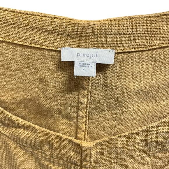 purejill Mustard Woven Tencell Midi Dress with POCKETS size XL - Picture 4 of 6